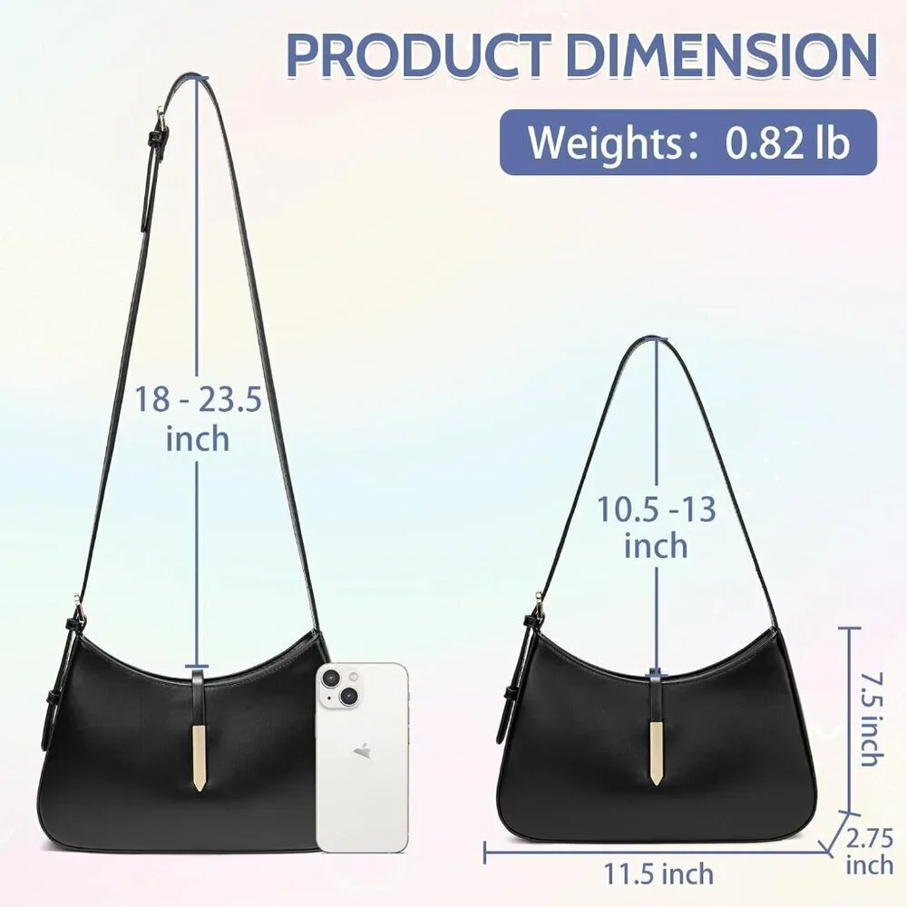 Vegan Leather Shoulder Bag Women Small Crossbody Hobo Purse Stylish Travel